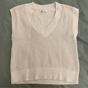 Madewell Waffle V-Neck Sweater Vest in Harvest Moon (Size XS)